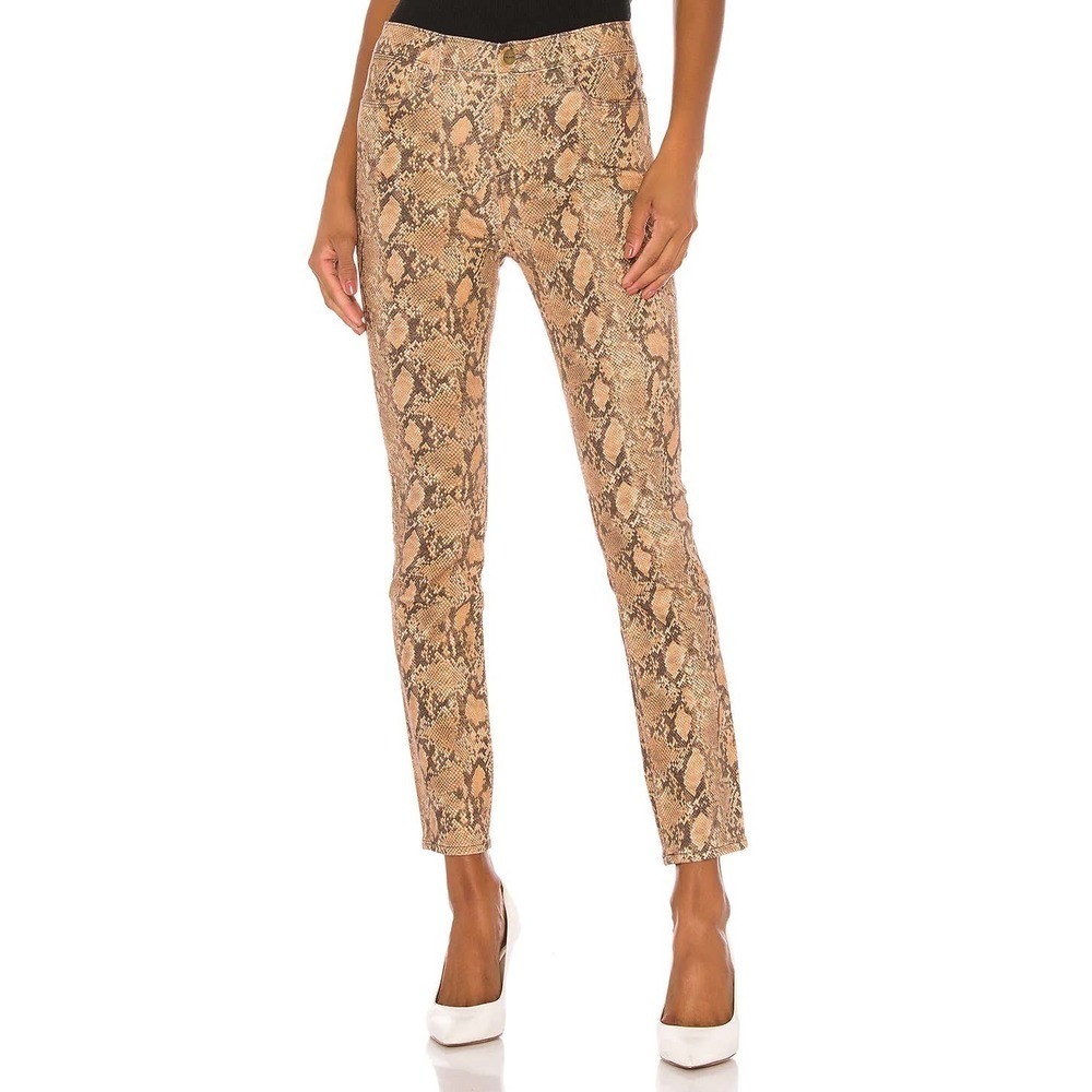 Frame Le High Skinny Crop Size 25 Coated Python - Picture 2 of 10